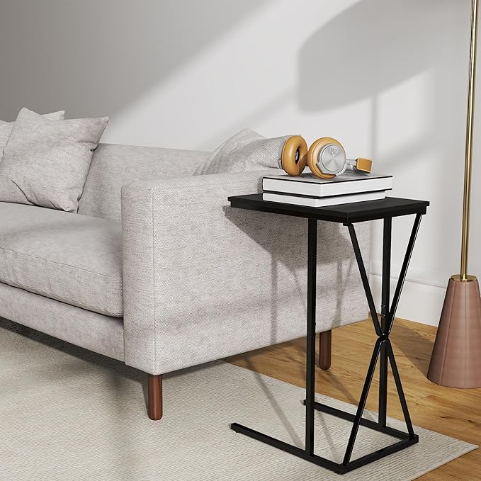 Manora TV Dinner Tray Table, C Shaped End Table - Image 6