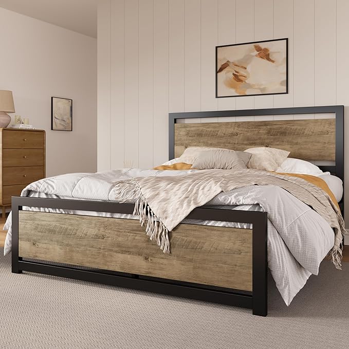 SHA CERLIN Queen Size Bed Frame by SHACERLIN