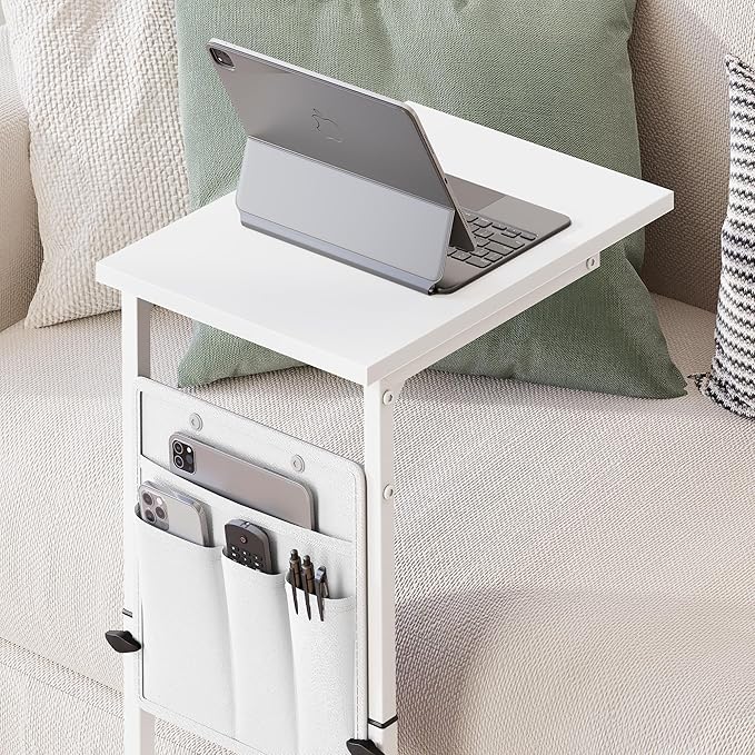 Vagusicc C Shaped End Table, Adjustable Height Recliner Table Small Couch Side - Image 9
