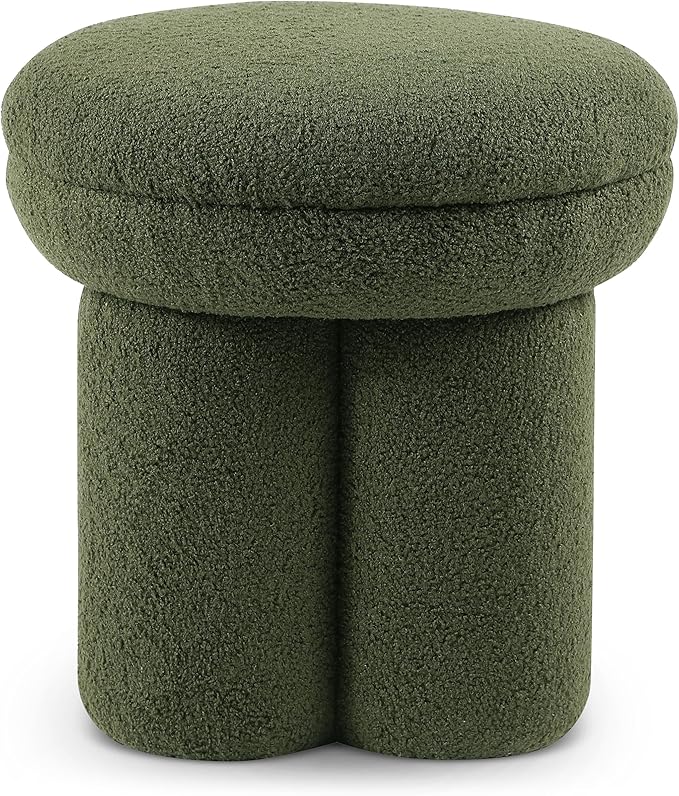 Furniture of America Rami Modern 18-inch Mushroom-Shape Upholstered Ottoman - Image 5