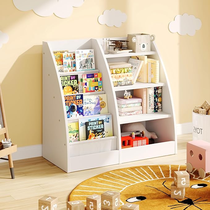 4 Tier Kids Bookshelf, 4 Layer Sling Kids Book Shelf - Image 4
