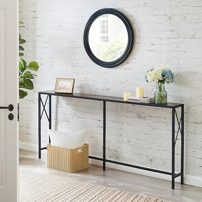 Console Table, 70” Narrow Sofa Table, Entryway Table, Industrial Sofa Table - Image 2