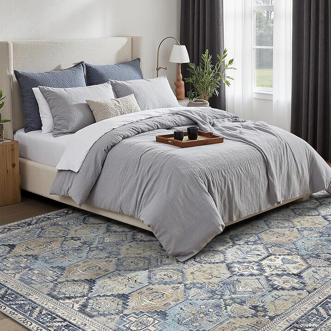 GENIMO 8x10 Area Rugs for Living Room, Machine Washable Non Slip Vintage Rugs - Image 4