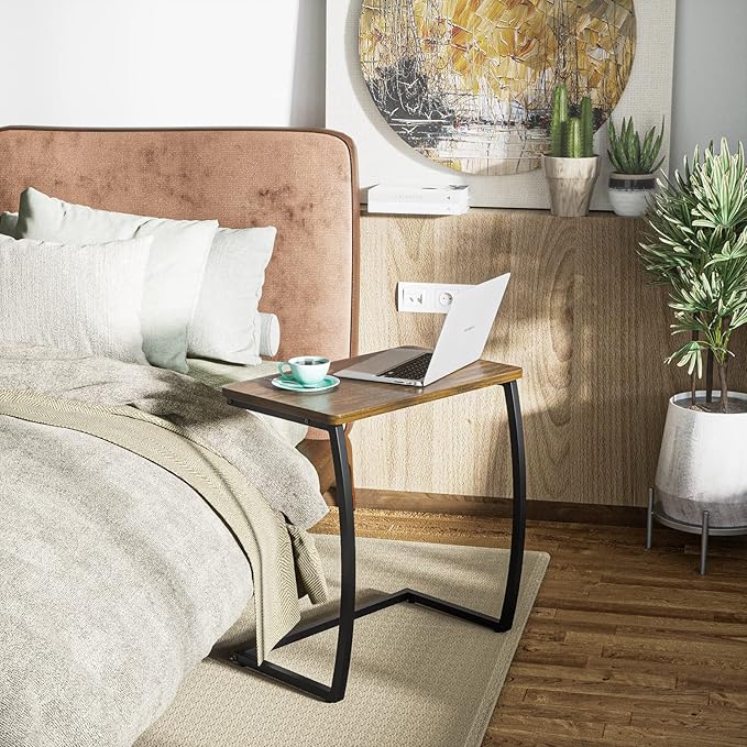 SRIWATANA Side Table, End Table, Vintage C-Shaped Couch Table - Image 2