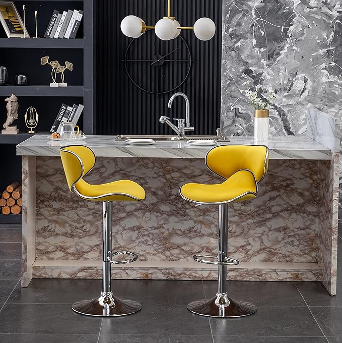 Roundhill Furniture Masaccio Velvet Upholstered Adjustable Swivel Barstool - Image 7