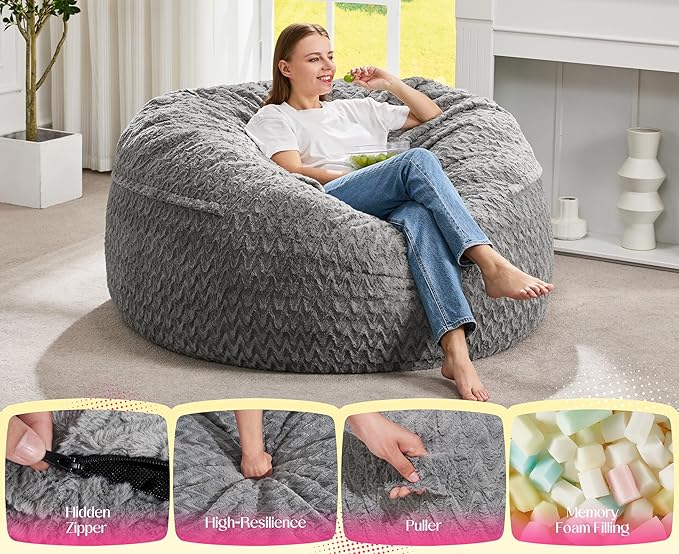 Hobestluk Bean Bag Chair Convertible Beanbag Chairs - Image 5