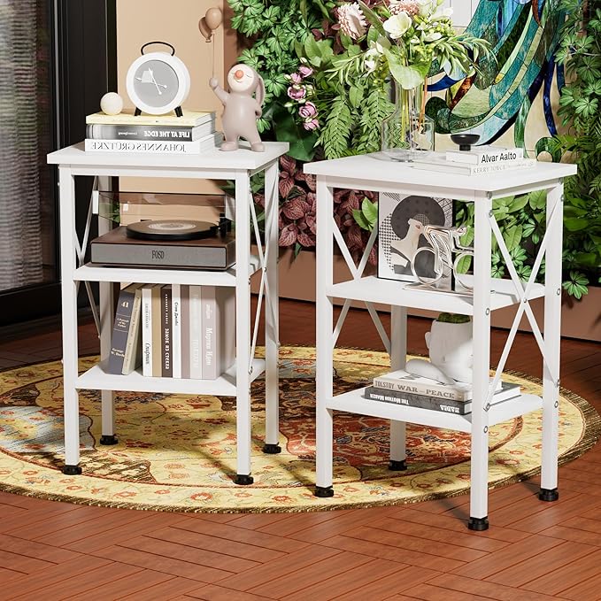 VECELO Modern Nightstands X-Design Side End Table Night Stand - Image 7