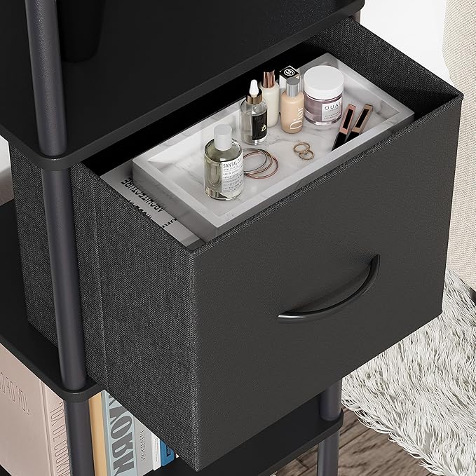 6-Tier Bookshelf with Drawer, Narrow Bookshelves Organizer, Floor Standing - Image 7