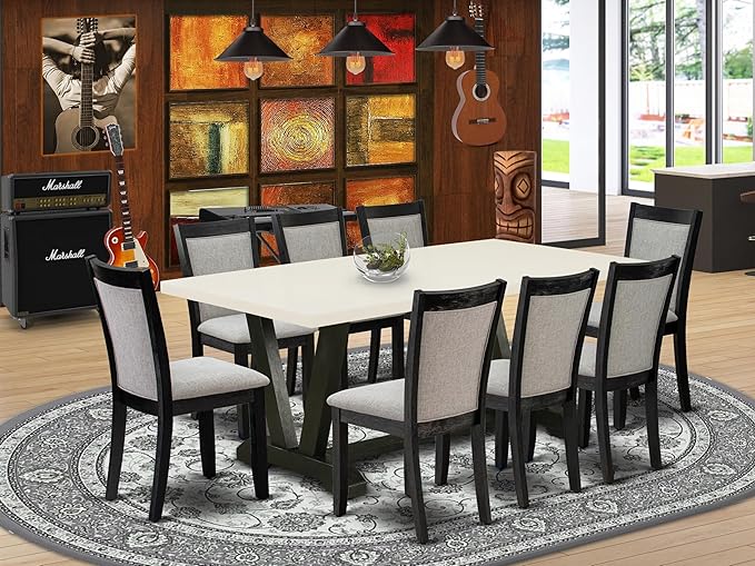 East West Furniture V627MZ606-9 9 Piece Dining Room Table Set Includes a - Image 2