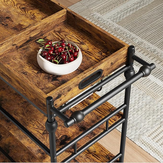 Bar Cart, Bar Carts for The Home, 3 Tier Serving Cart - Image 3