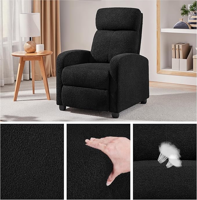 Yaheetech Boucle Recliner Chair Single Sofa Home Theater Seating Adjustable - Image 6