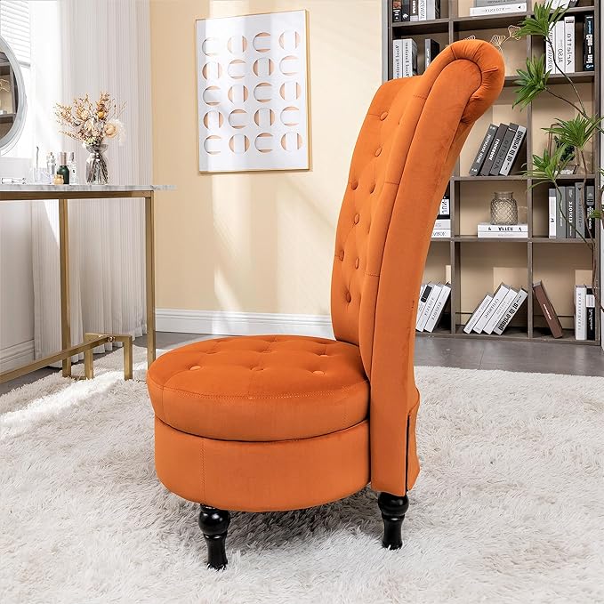 Container Furniture Direct Royal High-Back Velvet Accent Chair - Image 5