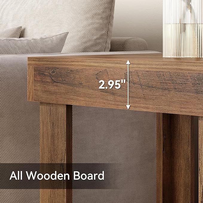 LITTLE TREE 2-Tier End Table, All Wooden Square Side Table - Image 3