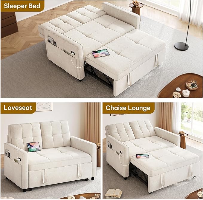 DWVO 55" Convertible Sofa Bed, 3-in-1 Sleeper Sofa - Image 5
