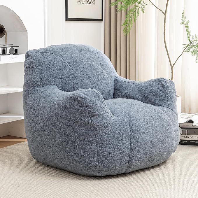 Furniliving Bean Bag Chair, Giant Bean Bag Chair Stuffed Floor Sofa - Image 4