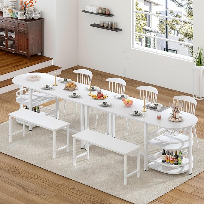 soges Dining Table for 4-6 Person, 71 inch Long Kitchen Dining Table for Living - Image 3