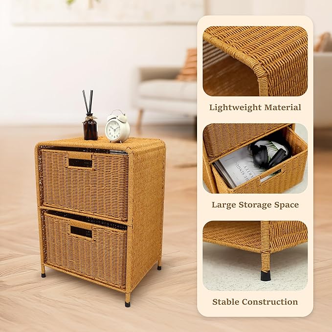 myHomeBody Wicker Nightstand - Image 3