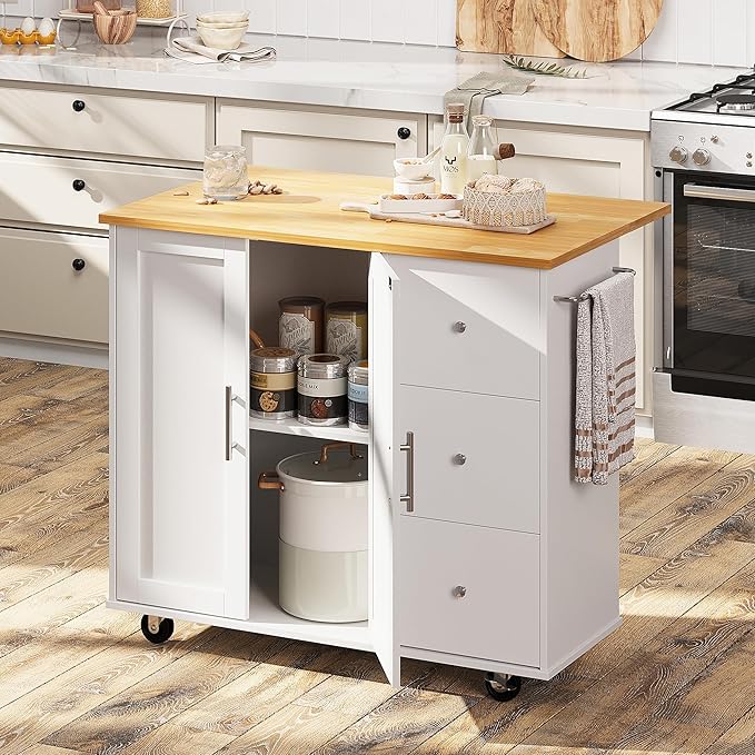 Shintenchi Rolling Kitchen Island Cart - Image 2