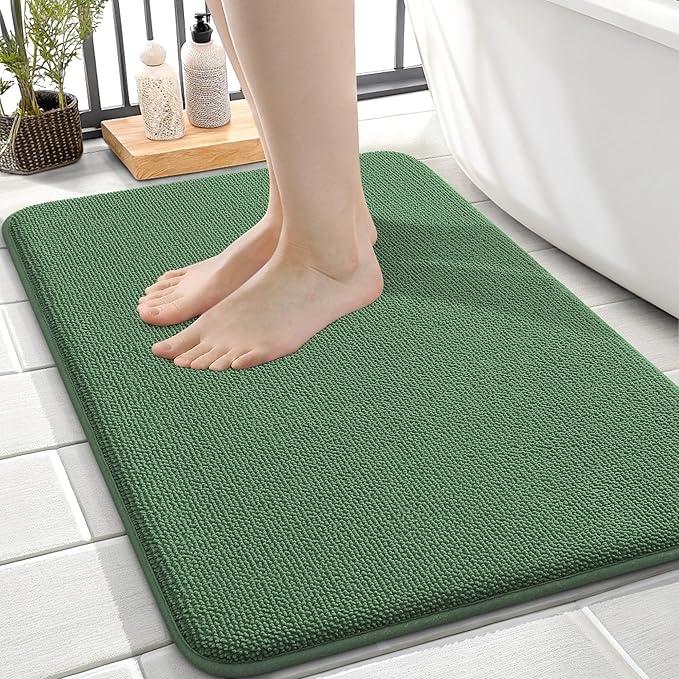 OLANLY Thick Memory Foam Bath Mat Rug 24x16, Extra Soft Absorbent Bathroom Rug by OLANLY