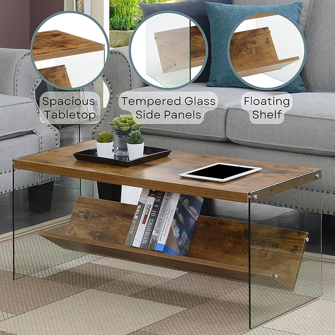 Convenience Concepts SoHo Glass Coffee Table 40" - Image 5