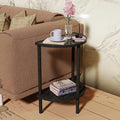 End Table, Half Moon Side Tables, Living Room Half Round 2 Tier Table by SenShu