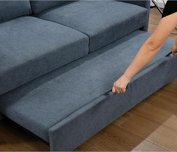 ERYE Modern 3-in-1 Sofa Loveseat Convertible Sleeper Sofabed, Queen Size - Image 8