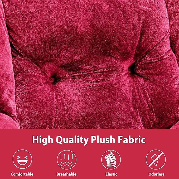 Lazy Chair with Folding Ottoman, Accent Chair Plush Upholstered with Metal - Image 8