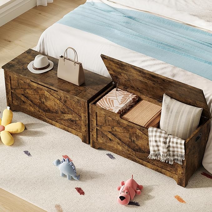 GarveeHome 39.4" Storage Chest, Wooden Storage Bench - Image 5