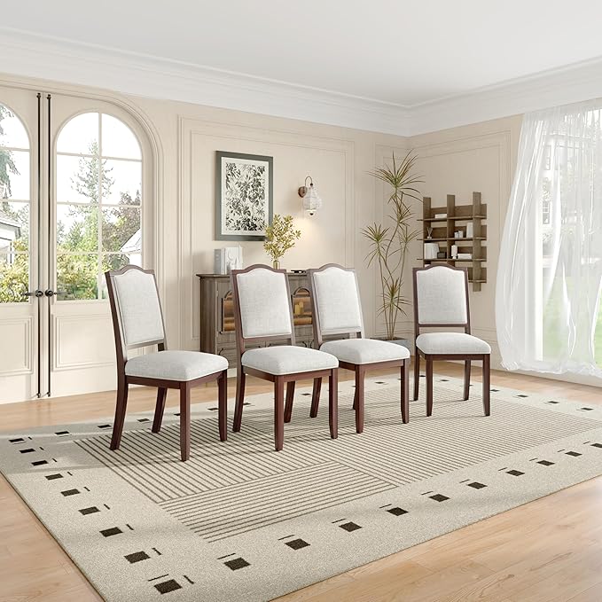 Merax Upholstered Dining Chairs Set of 4, Farmhouse Chair - Image 4