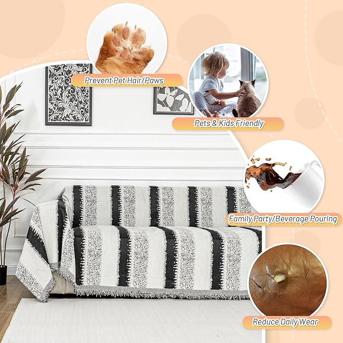 MYSKY HOME Sofa Covers for Sectional Sofa, Couch Cover for Dogs, Throw Couch - Image 4