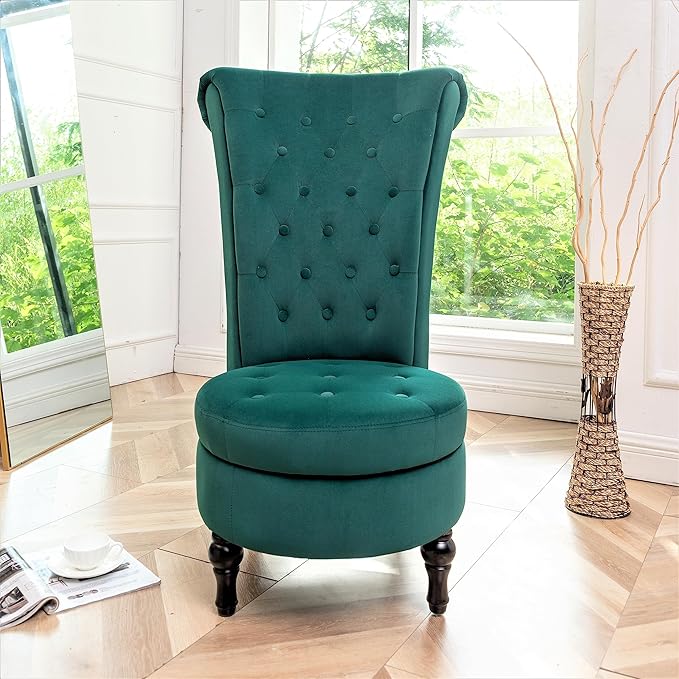 Container Furniture Direct Royal High-Back Velvet Accent Chair - Image 6