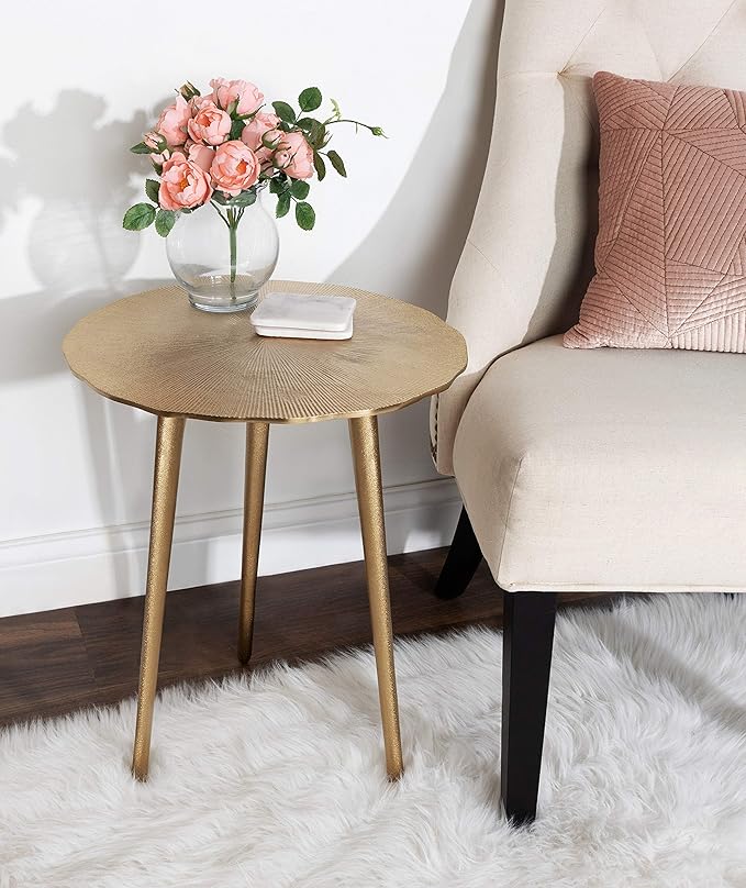 Kate and Laurel Sancia Modern Side Table, Sand Casted Iron Table - Image 2