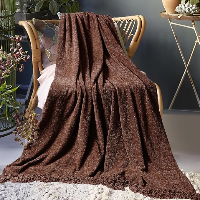 Chenille Throw Blanket for Couch 60"X 80" Twin, Soft Cozy Throws - Image 8