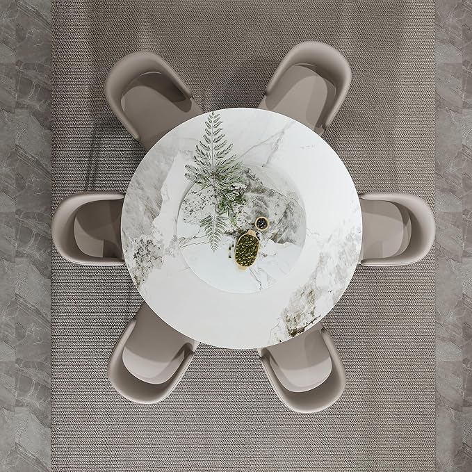 Ball & Cast 7-Piece Dining Set, Faux Marble Table - Image 3
