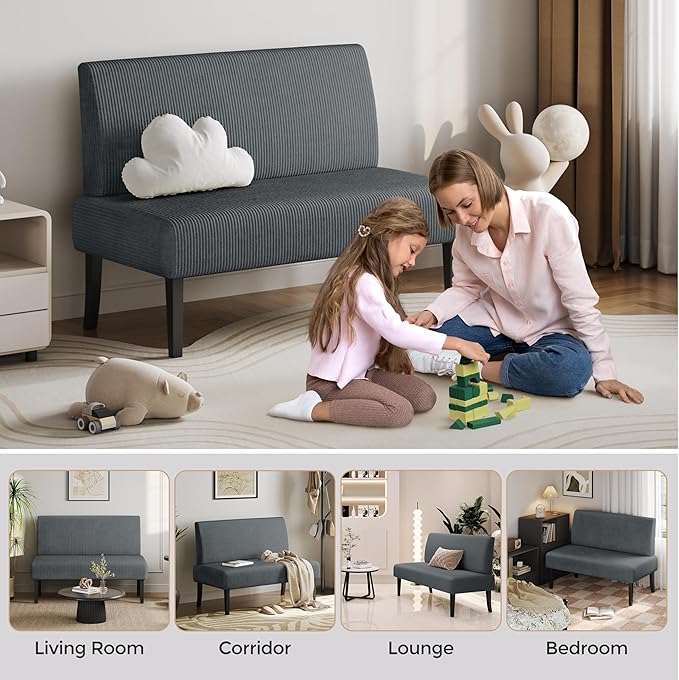 Yaheetech Small Mini Sofa Couch Armless Loveseat Futon - Image 6