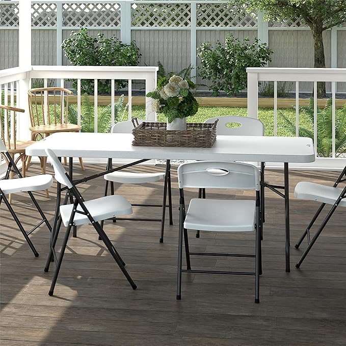 COSCO 6 Foot Blow Molded Folding Table - Image 4