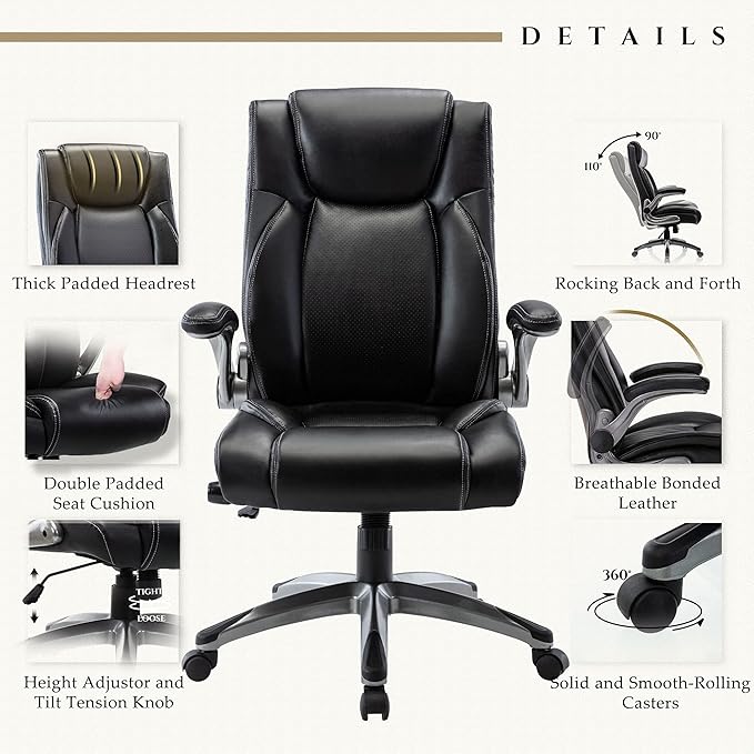 Executive Leather Office Chair, Ergonomic Office Chair - Image 4