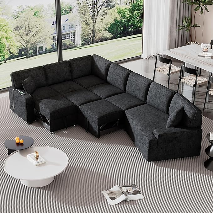 126" Extra Large Pull-Out Sofa Bed by Unknown