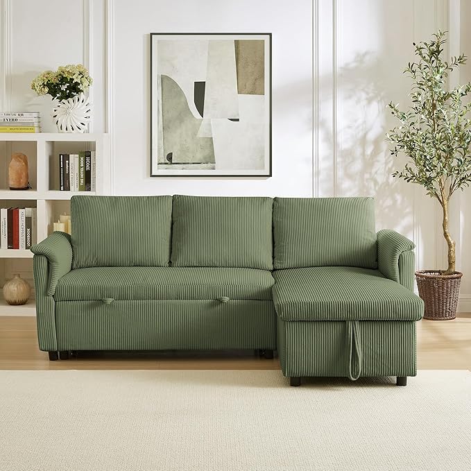Ball & Cast Reversible Sectional Sofa Couch, L-Shape Sleeper Sofa Bed - Image 7