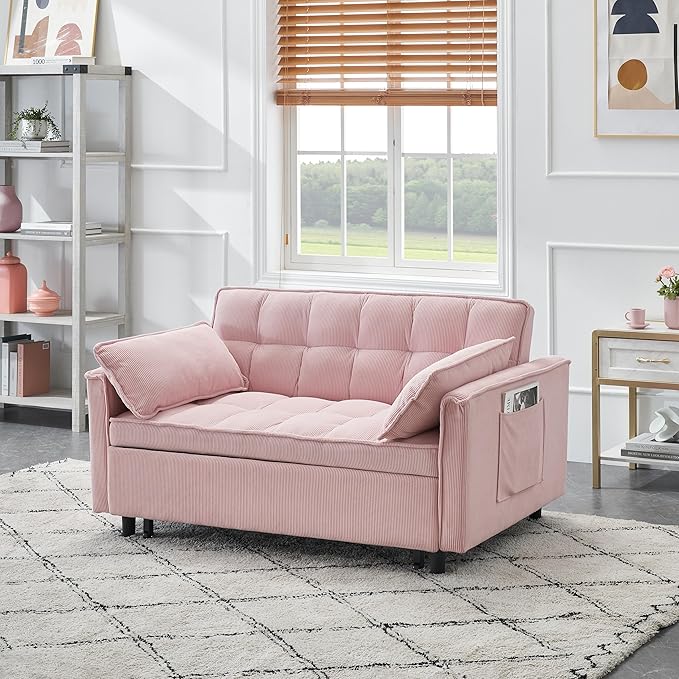 Ball & Cast Convertible Sofa Bed, Loveseat Sleeper Sofa W/Pull-Out Bed - Image 3