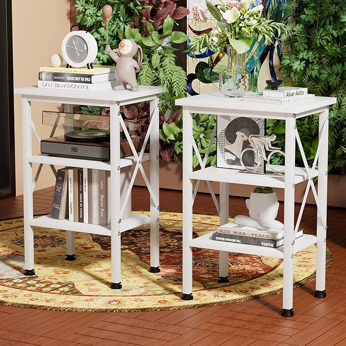 VECELO Modern Nightstands X-Design Side End Table Night Stand - Image 8