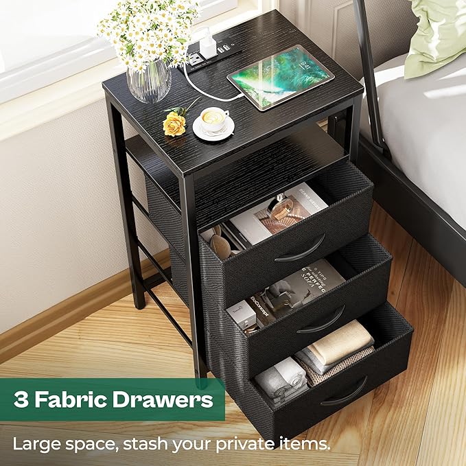 Huuger Nightstands Set of 2, 27.6 Inch End Tables - Image 5