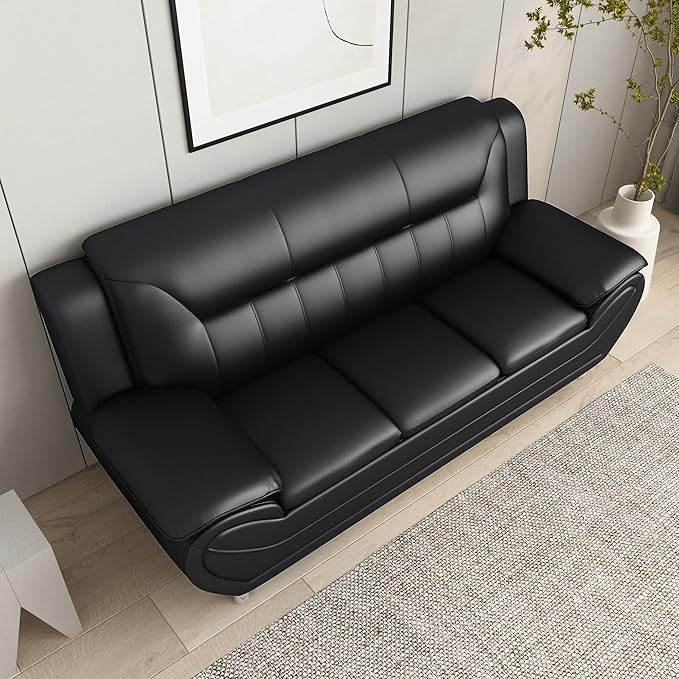 Container Furniture Direct Michael Modern Faux Leather Upholstered Stainless - Image 12