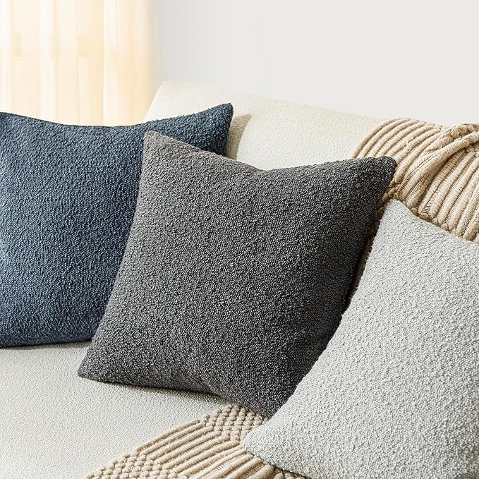 Foindtower Set of 2, Decorative Textured Boucle Throw Pillow Covers Accent - Image 4