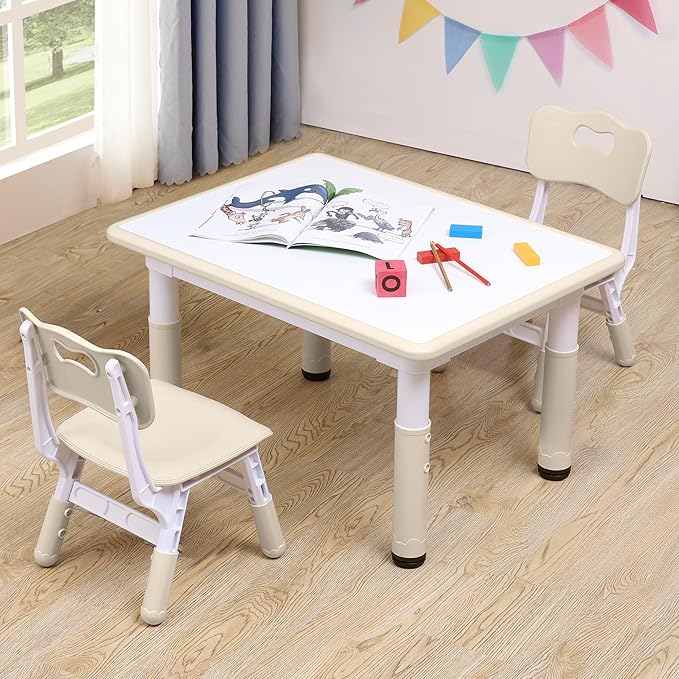 Adjustable Kids Table & Chairs Set by CuFun