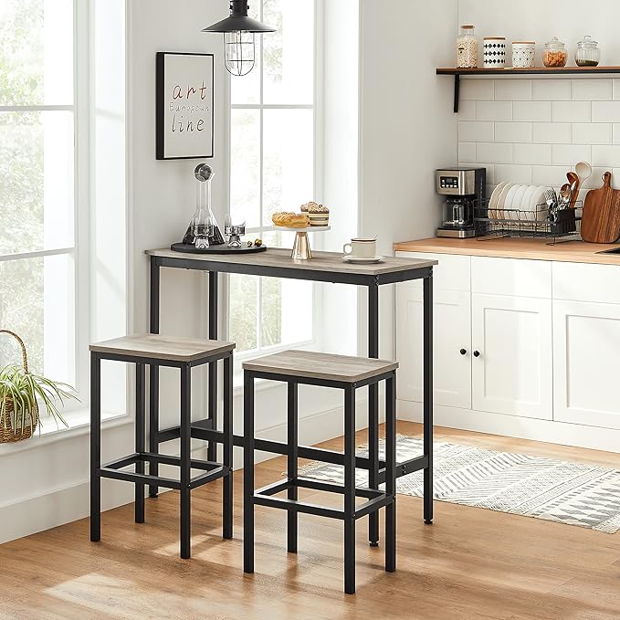 VASAGLE Bar Stools, Kitchen Breakfast Bar Stools - Image 2