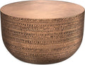SIMPLIHOME Johnsen 30-inch Wide Metal Drum Coffee Table in Antique Copper by SimpliHome