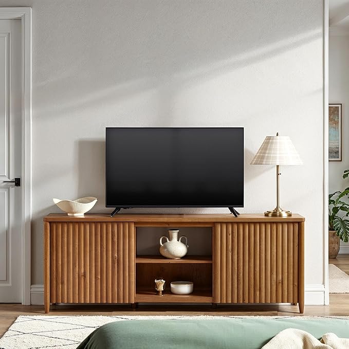 Walker Edison Scandinavian Reeded TV Stand - Image 3