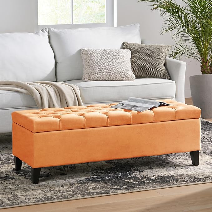 Christopher Knight Home Gloust Velvet Storage Ottoman, Upholstered Rectangular - Image 4
