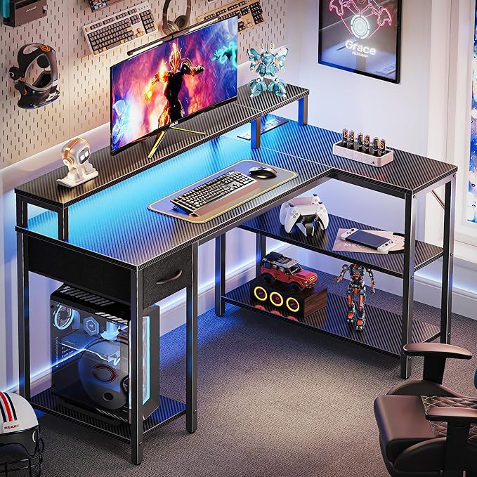 SUPERJARE 47 inch Reversible L Shaped Desk - Image 2